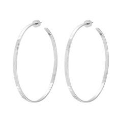 2.5" Hammered Hoops Silver