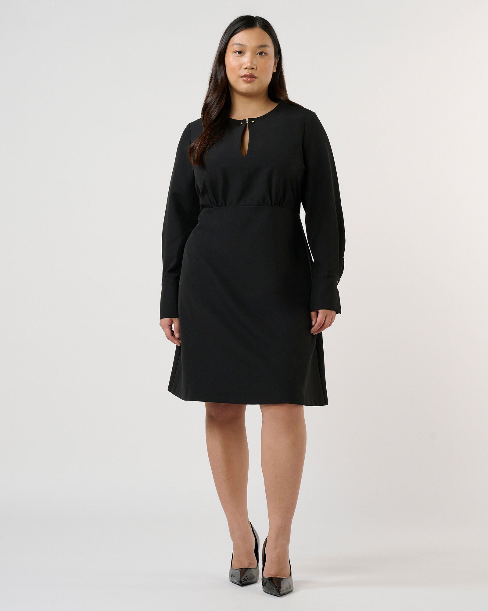 Nia Keyhole Dress, Black / Black, hi-res image number 0