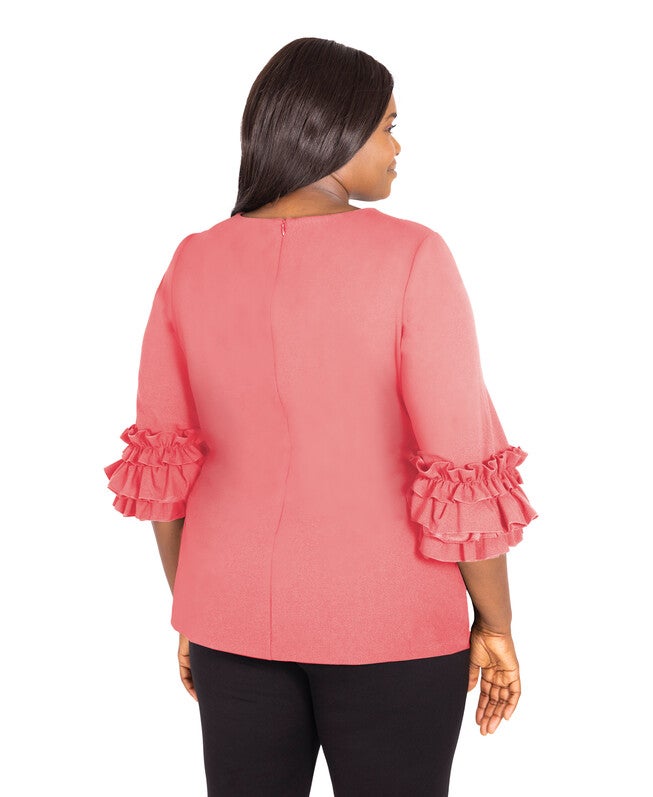 Ruffle Sleeve Top, , alternate image number null