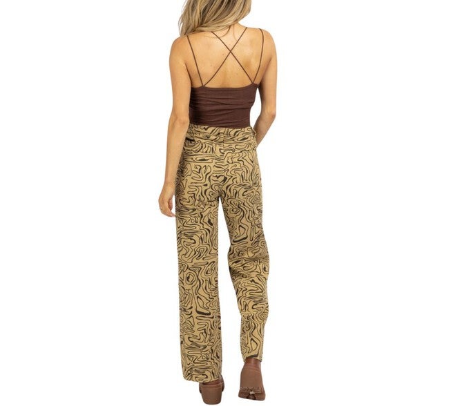ABSTRACT HIGH RISE FLARE JEAN IN TAUPE, , alternate image number null