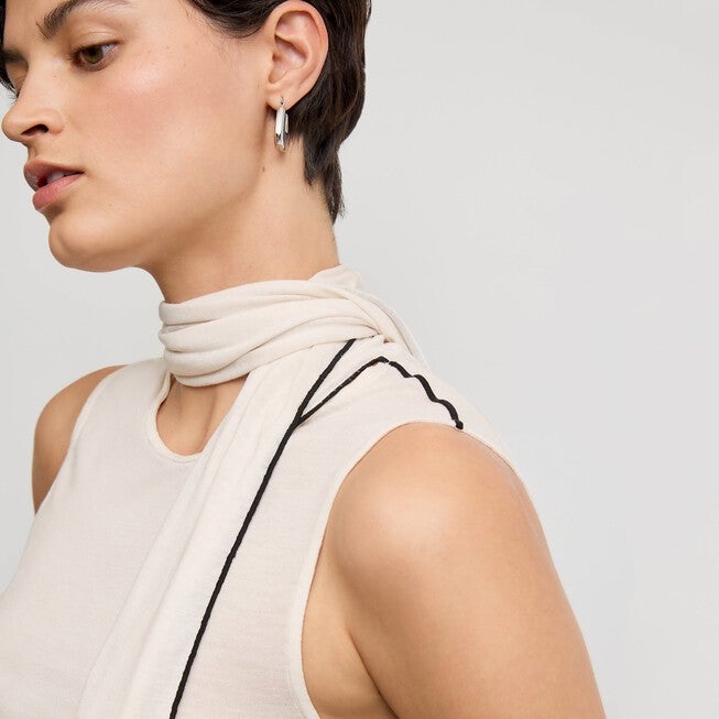Felicity Scarf Tank - Cloud Jersey, Ivory / Ivory, hi-res image number 0