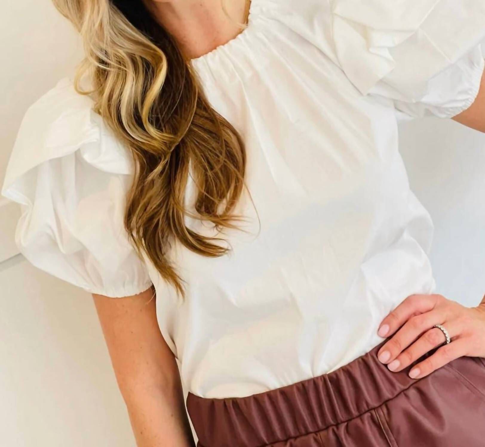 KAYLA TOP IN WHITE, White / White, hi-res image number 0