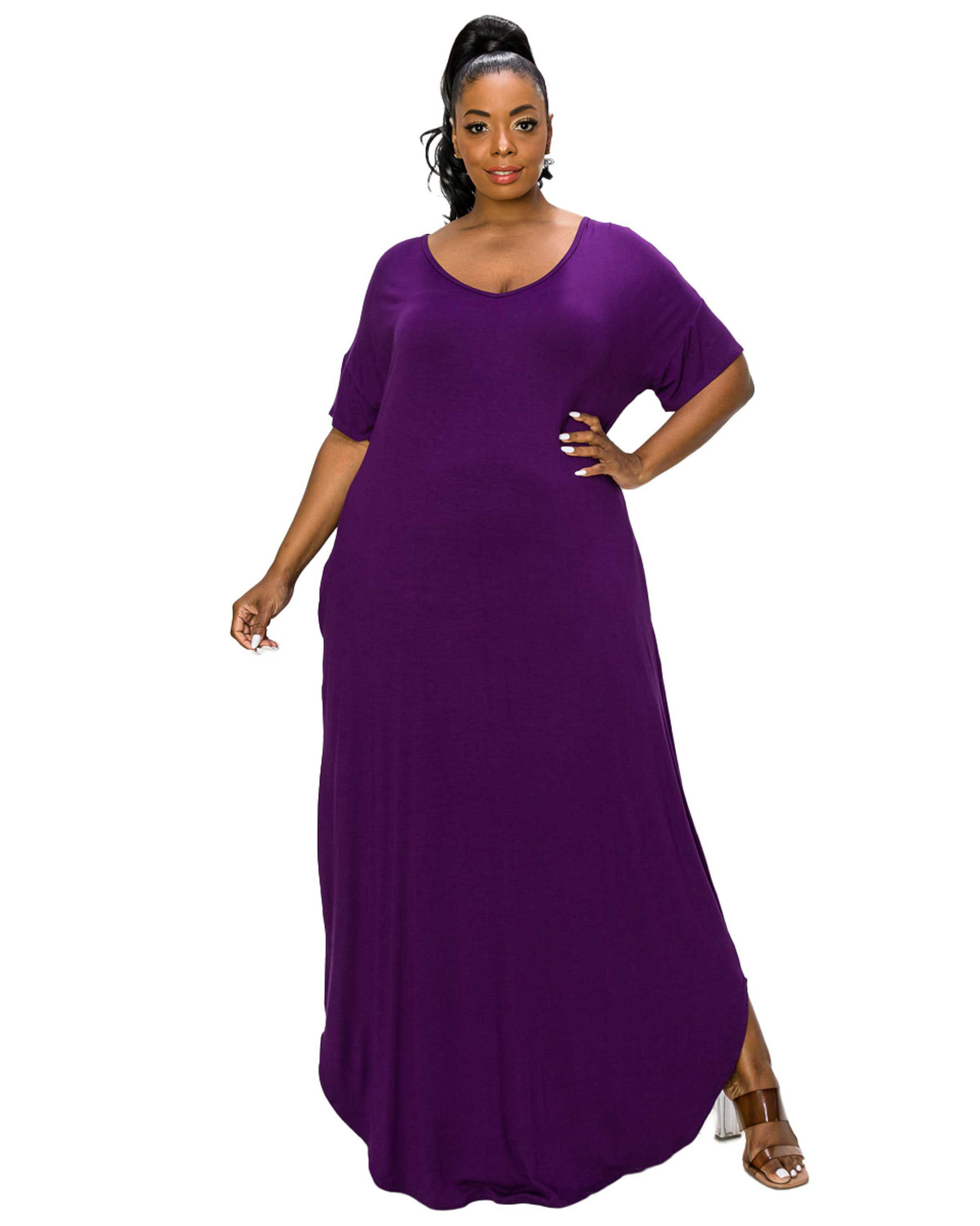 Scarlett Pocket Maxi Dress, Eggplant / Purple, hi-res image number 0