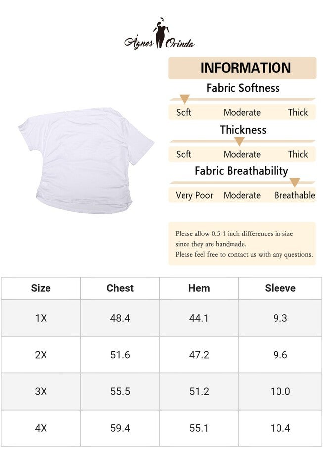 ONE SHOULDER SHORT SLEEVE RUCHED TOP, White / White, alternate image number 4