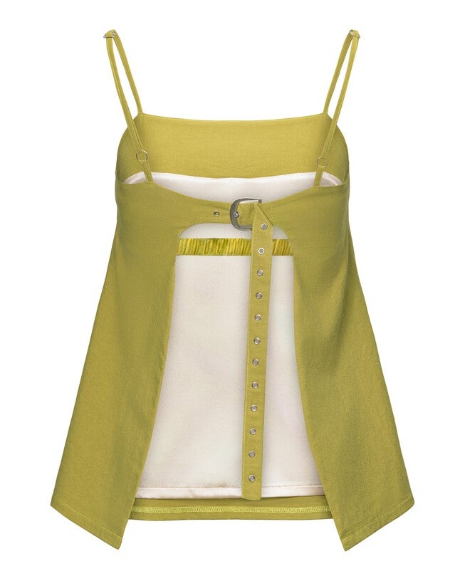 Tank Top witth Back Cut Out, CHARTREUSE / Chartreuse, alternate image number null