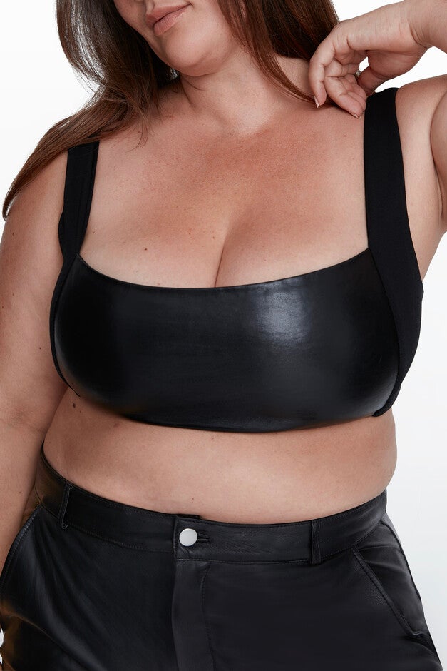 Hailey Recycled Leather Bralette, , alternate image number null