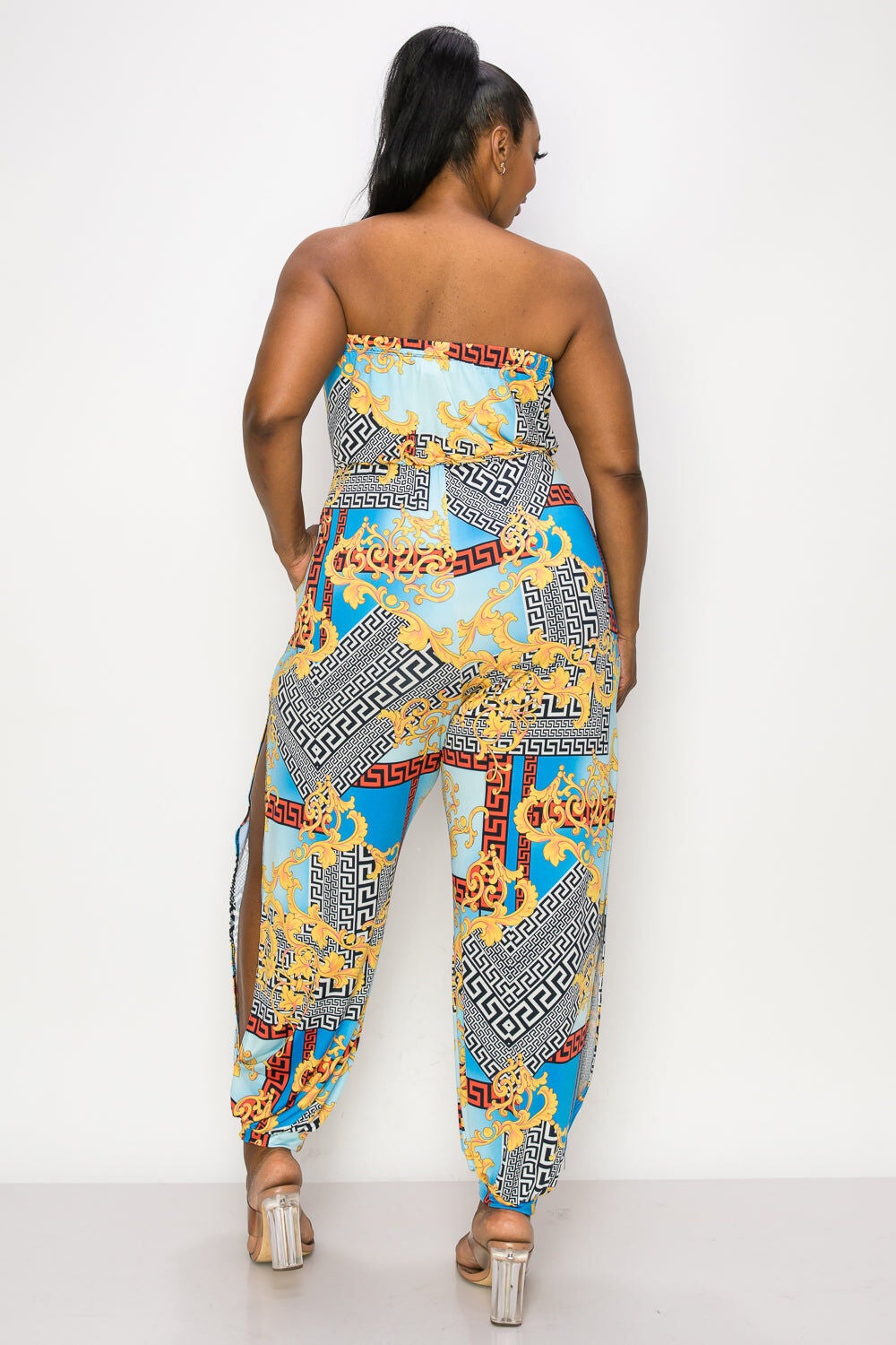 LILLIAN SLEEVELESS JUMPSUIT, Blue Royalty / Light Blue, alternate image number 2
