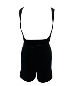 Unique Vintage Black Belted Suspender Shorts