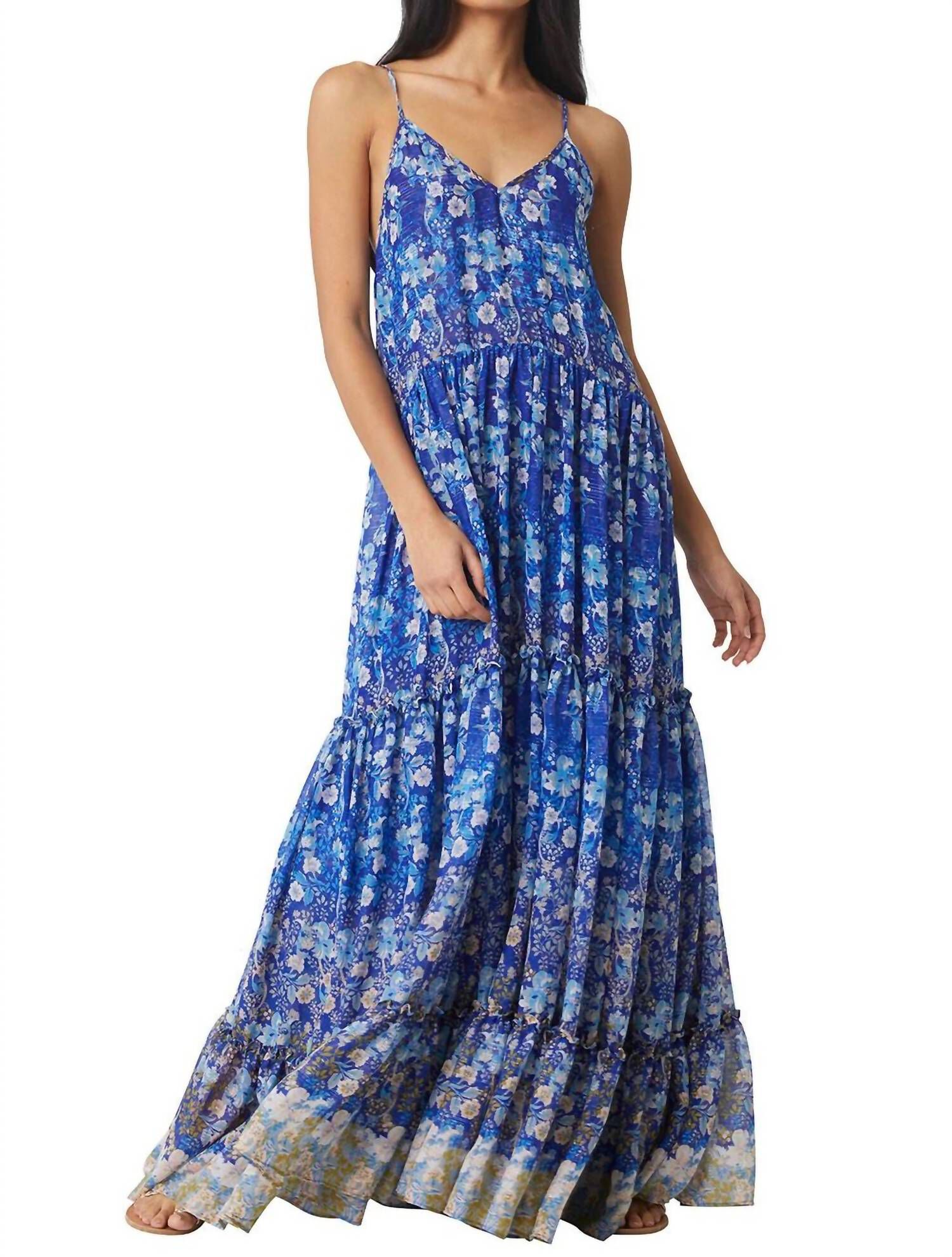 KALI DRESS IN LAPIS OMBRE, Lapis Ombre / Royal Blue, hi-res image number 0