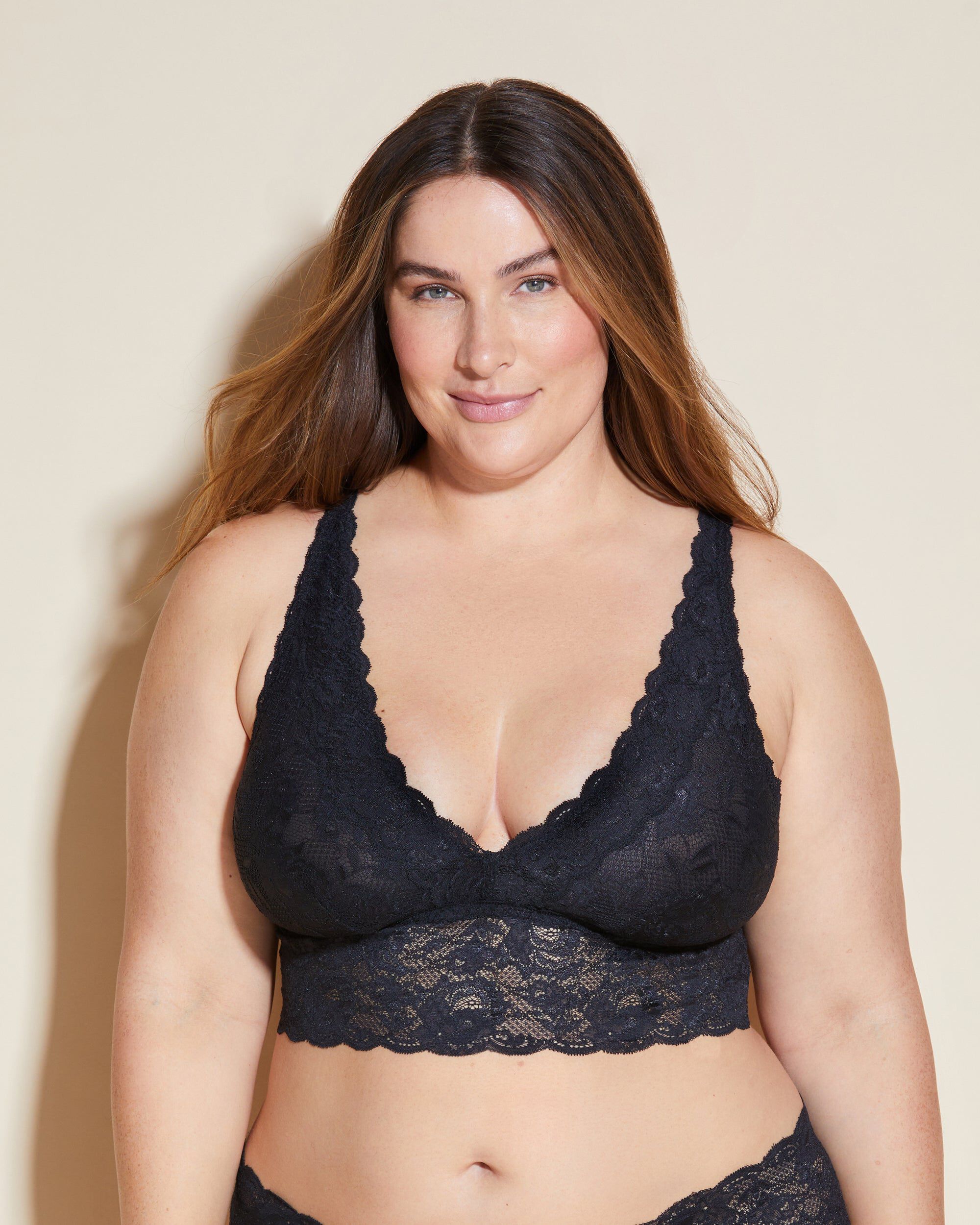Plungie Longline Bralette, Black / Black, hi-res image number 0