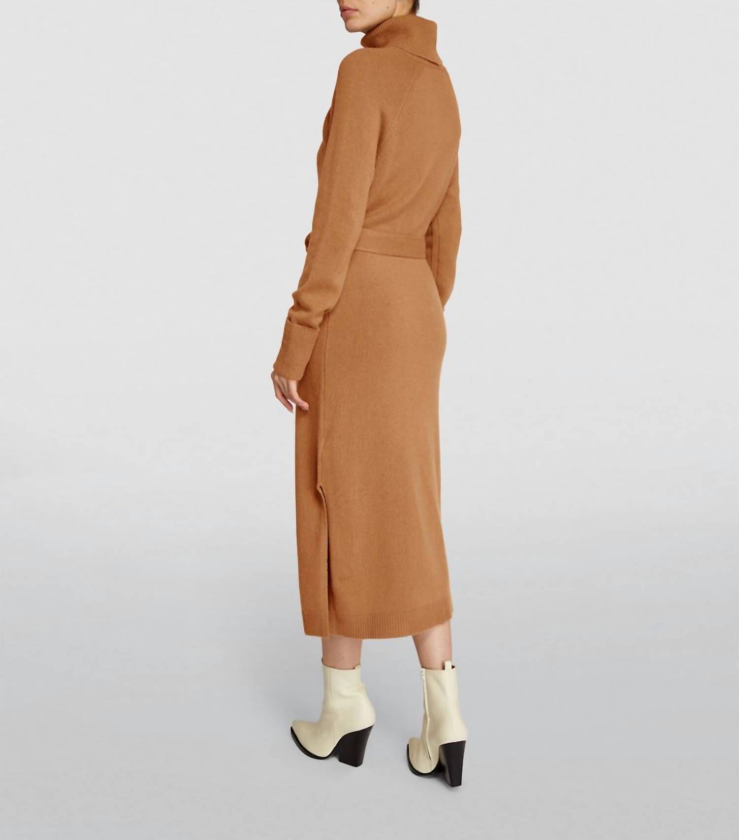 CHERISE CUTOUT SWEATER MIDI DRESS IN TOFFEE, , alternate image number 6