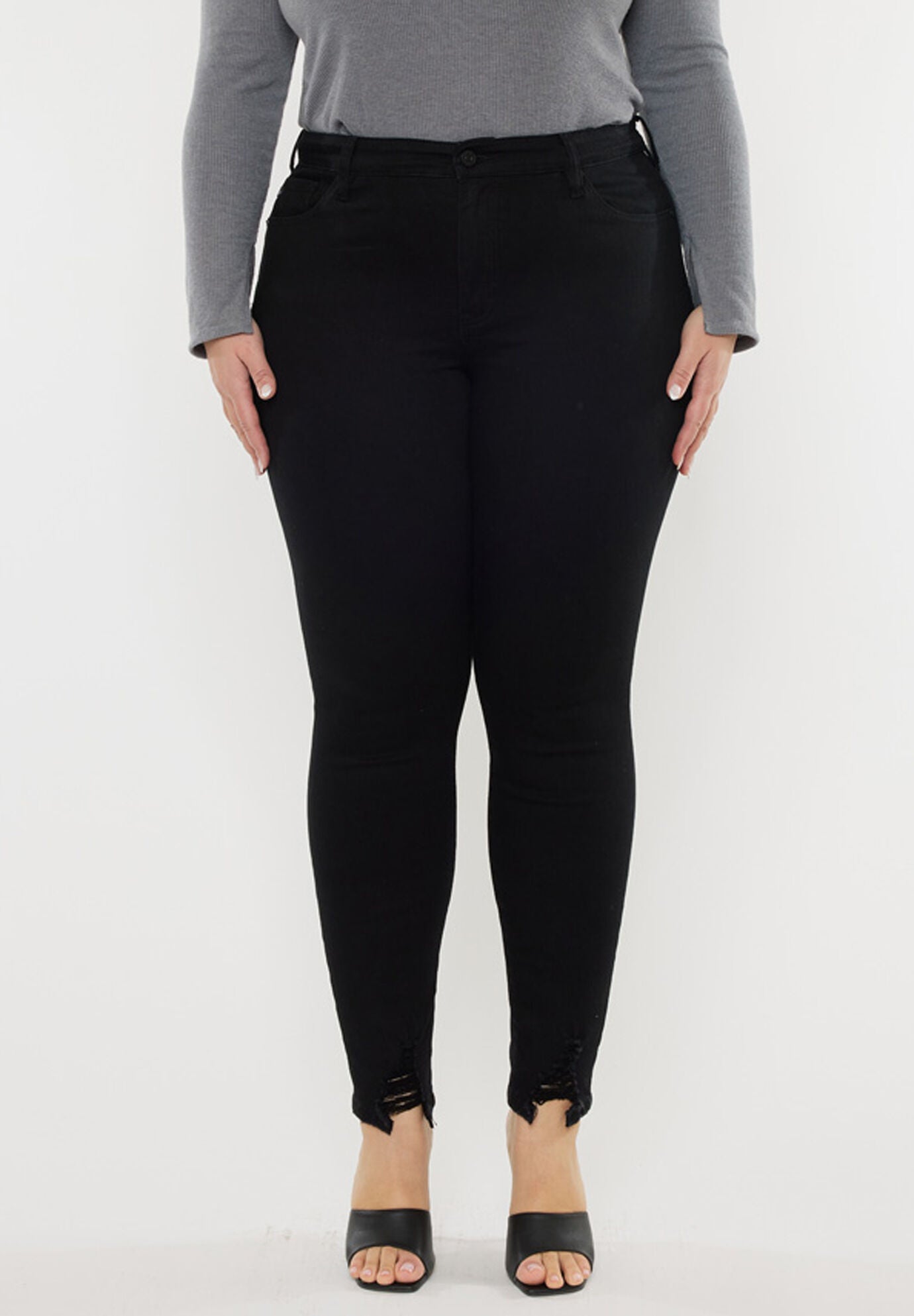 Jones High Rise Ankle Skinny (Plus Size), Black / Black, alternate image number 4