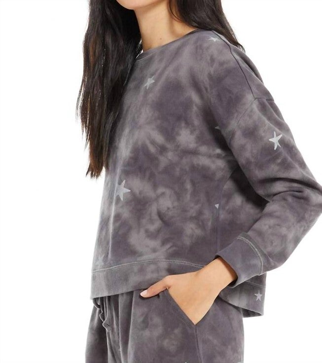 MILLIE CLOUD STAR SWEATSHIRT IN WASHED BLACK, , alternate image number 3