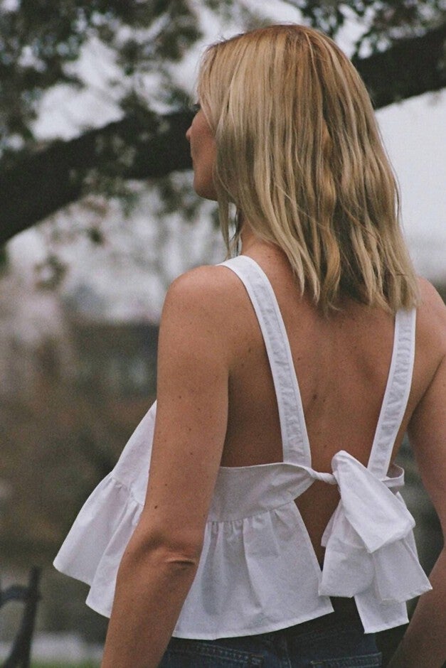 SUNCAT TIE BACK TOP IN WHITE, White / White, alternate image number null