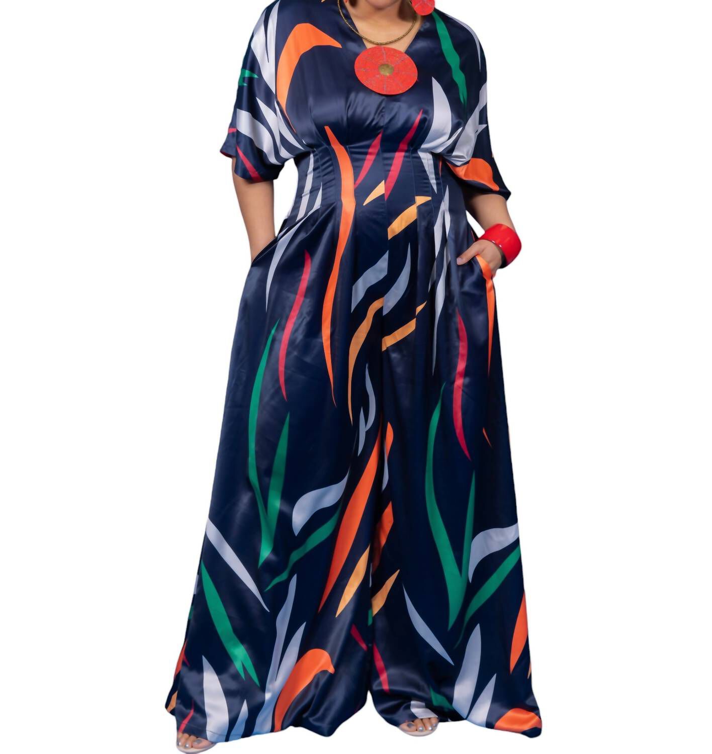 Pleated Pocket Jumpsuit, Black / Black, alternate image number 1