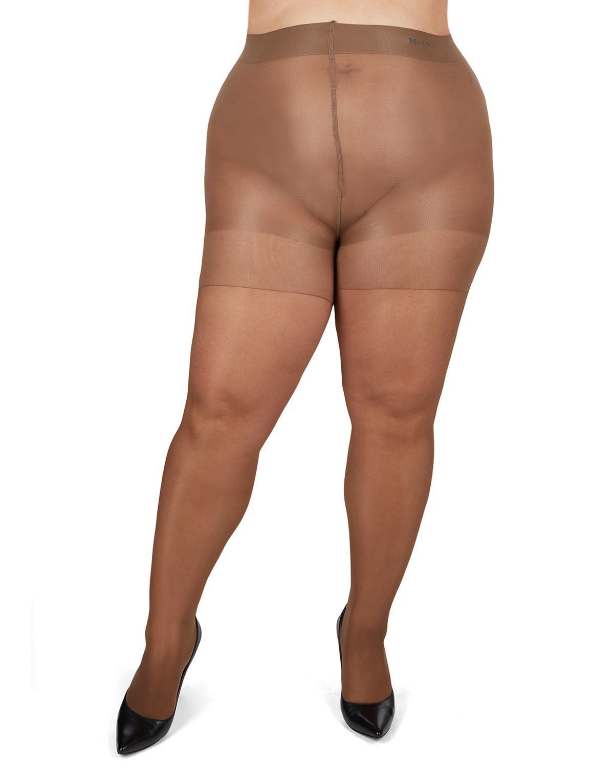 Energizing Plus Size Curvy Control Top Pantyhose, Utopia / Bronze, alternate image number 1
