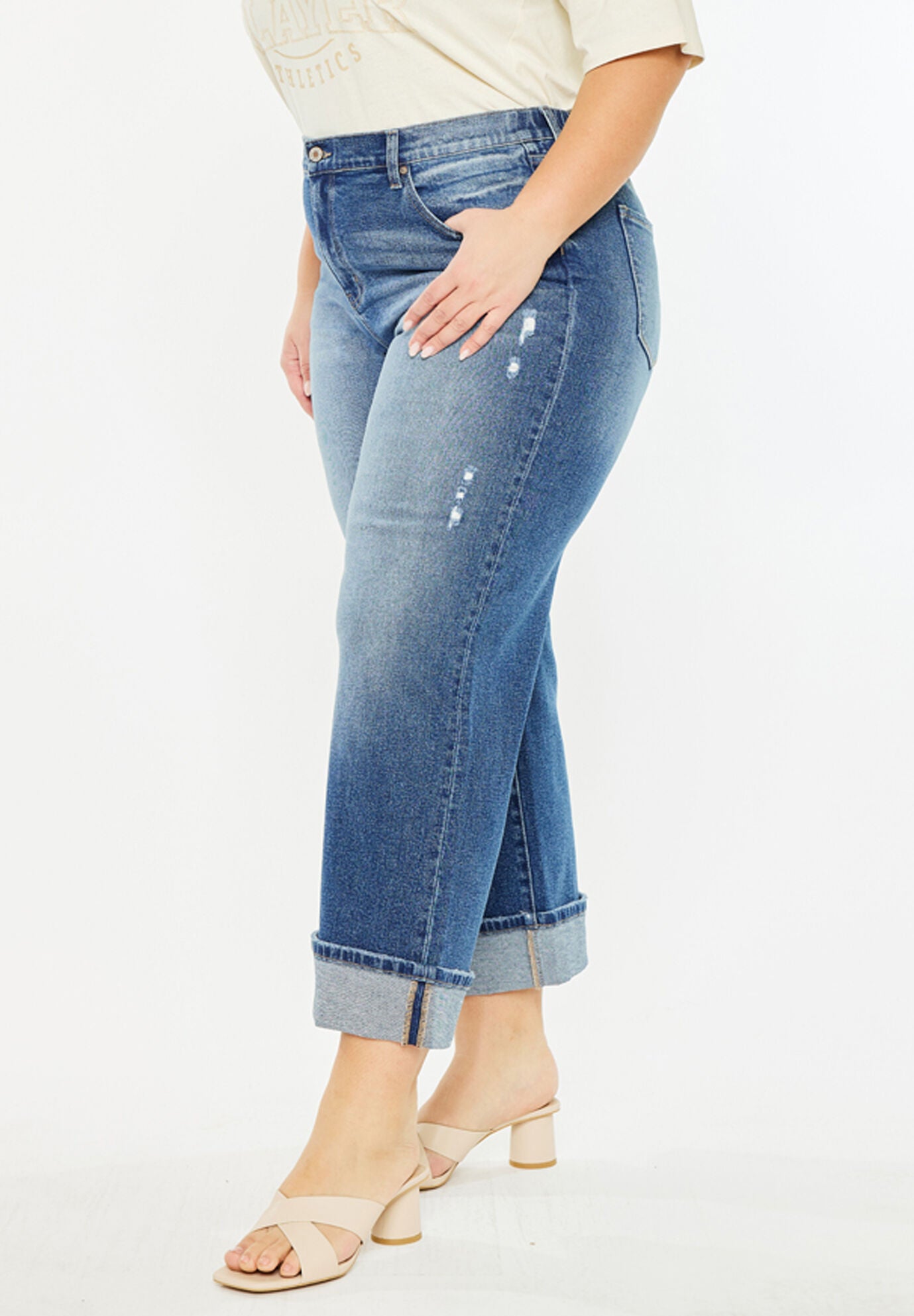 Conie High Rise Wide Leg Jeans (Plus Size), Dark Wash / Dark Wash, alternate image number 5