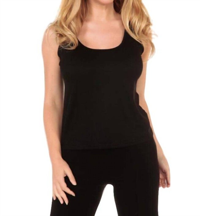 BRA-FRIENDLY TANK TOP IN BLACK, Black / Black, hi-res image number 0