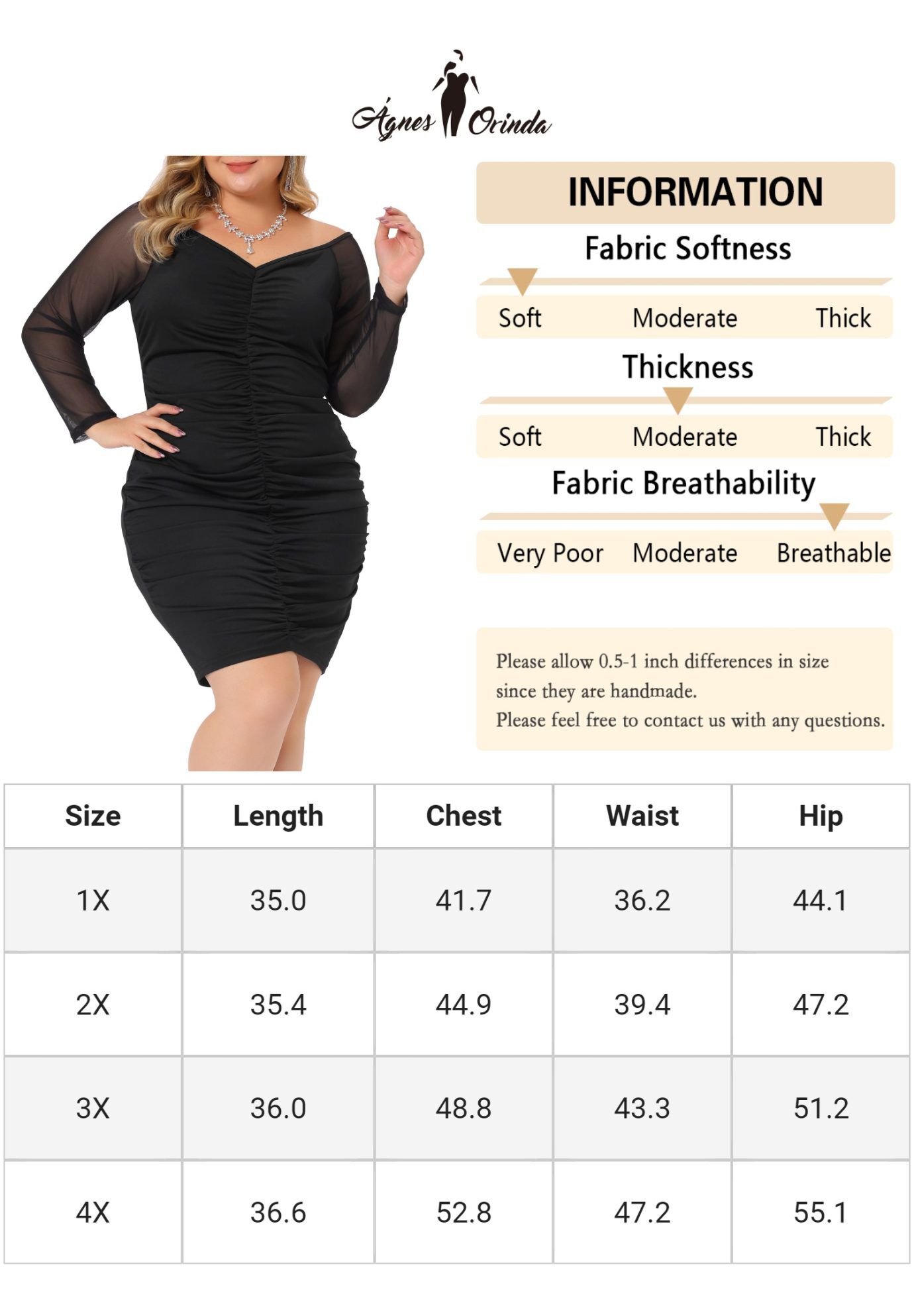 Off Shoulder Mesh Long Sleeve Ruched Cocktail Bodycon Dress, Black / Black, alternate image number 2