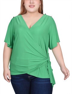 Short Sleeve Wrap Top
