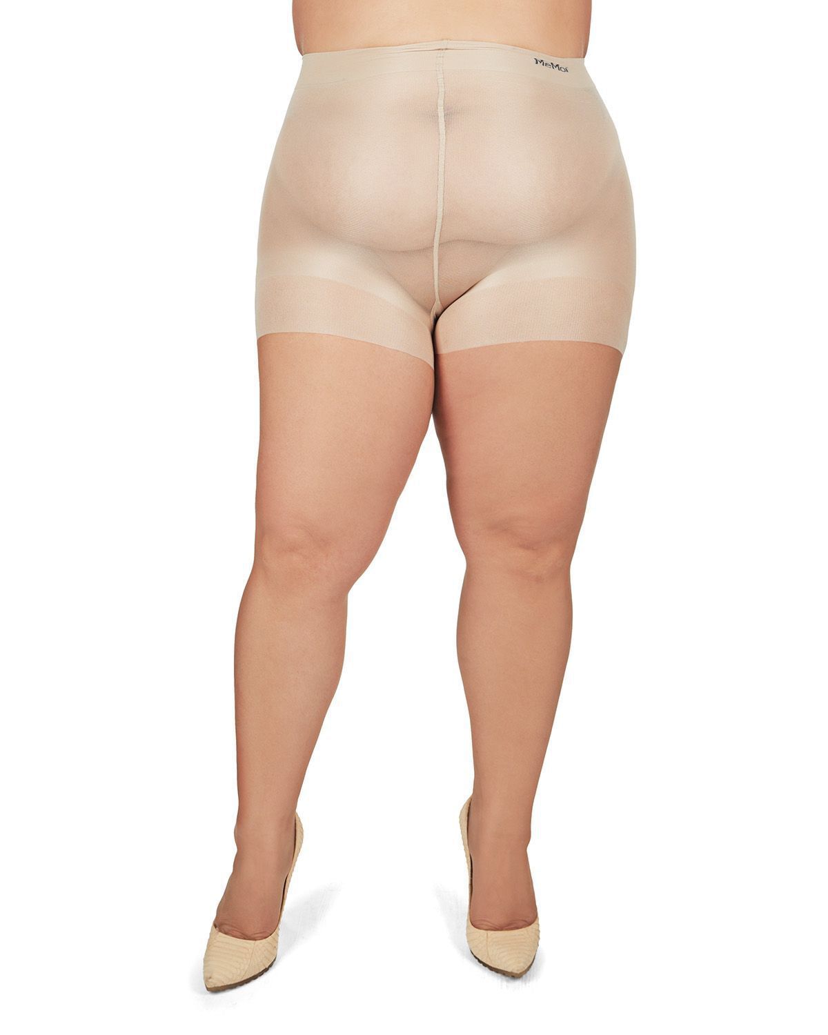Plus Size Curvy Ultra Sheer Control Top Pantyhose, City Beige / Beige, alternate image number 1