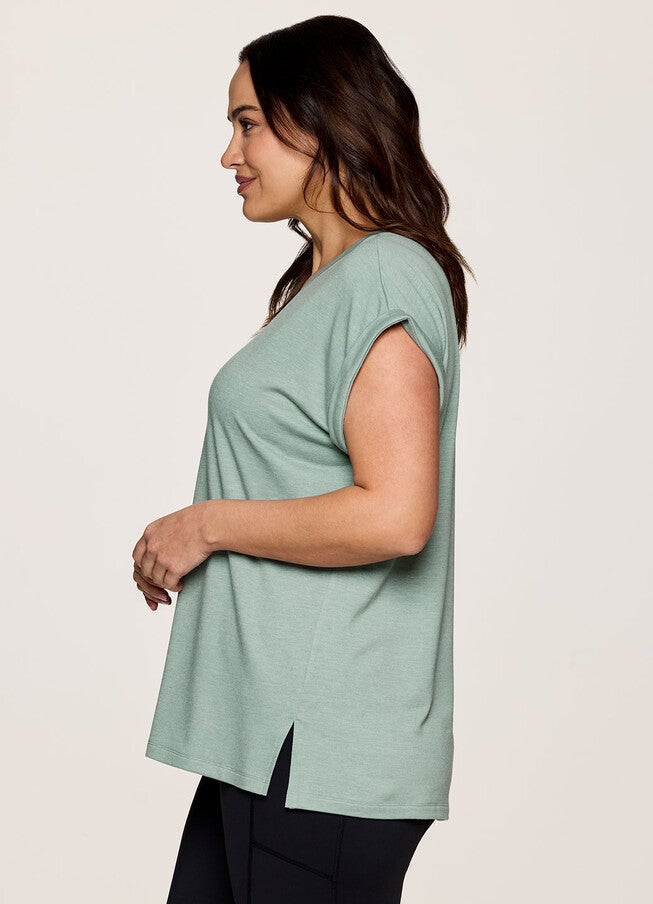Plus Everyday V-Neck Tunic, Sea Glass / Sage Green, alternate image number 2