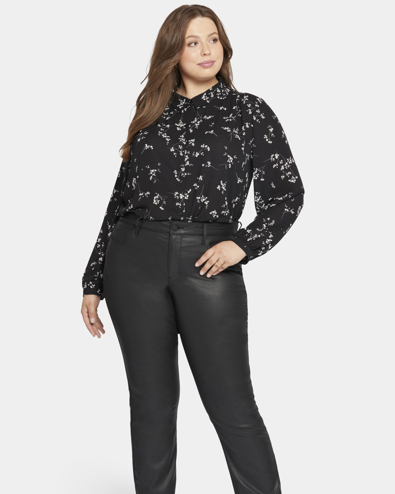 Coated Marilyn Straight Jeans, Black Coated / Black, hi-res image number 0