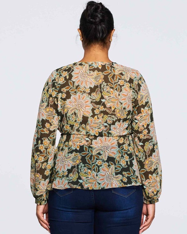 Boho Beauty Top, Print / Light Green, alternate image number null