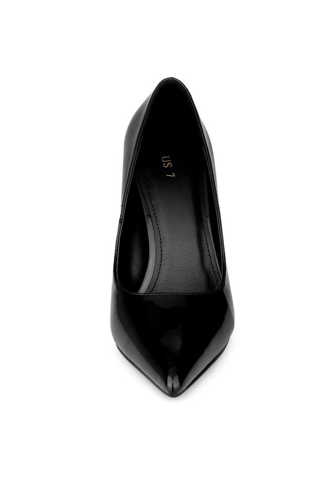 Pointed Toe Stiletto Heels Dress Pumps, Black / Black, alternate image number 1