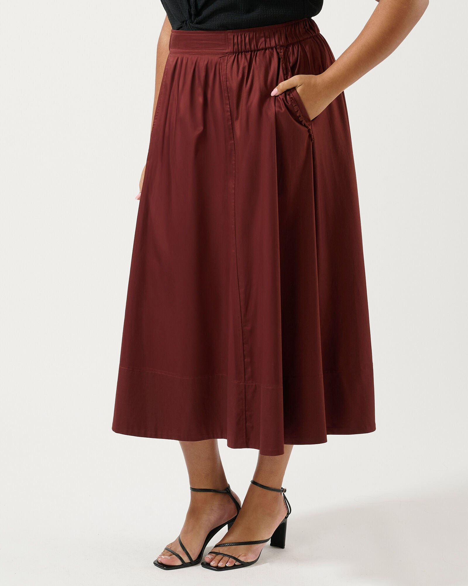 Sahara Breeze Cotton Skirt, Mahogany / Brown, alternate image number 2