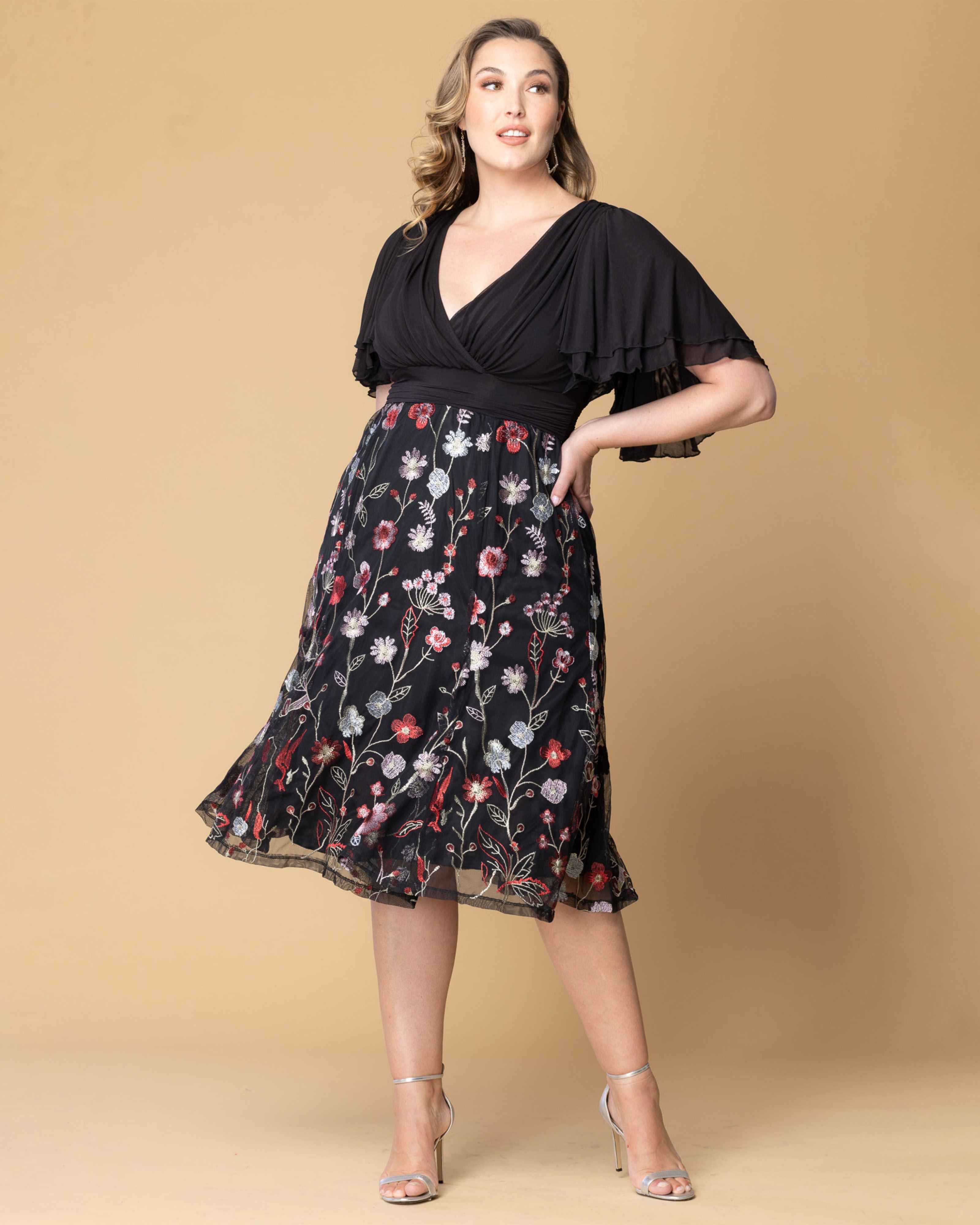 Lillian Embroidered Cocktail Dress, , alternate image number 8