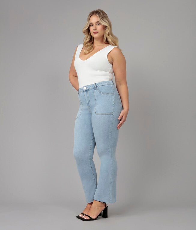 Women's Light Wash High Rise Bootcut Jeans, True Denim / Light Wash, alternate image number 1