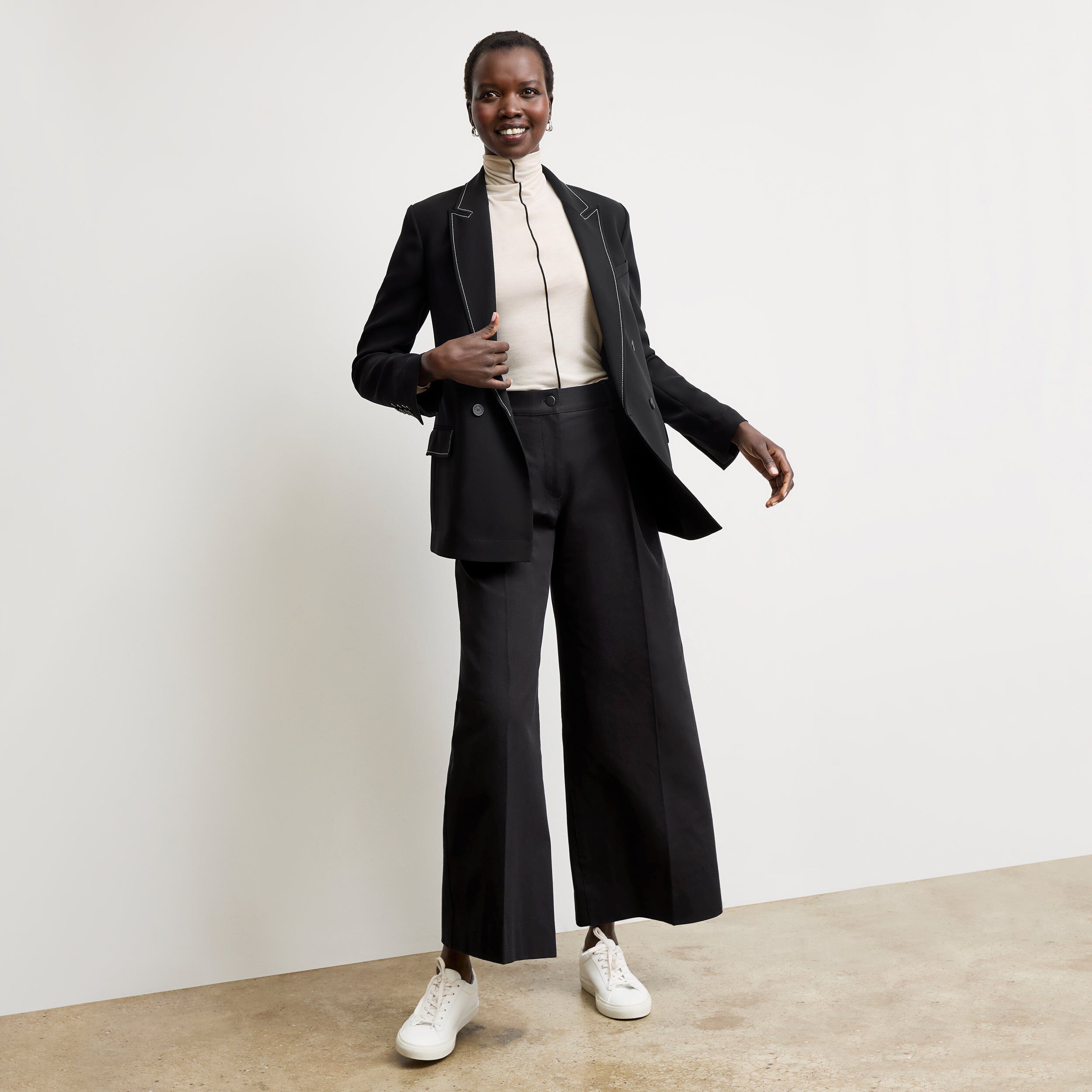 Harrison Wide Pleated Jean - Better Than Denim, Black / Black, alternate image number 2