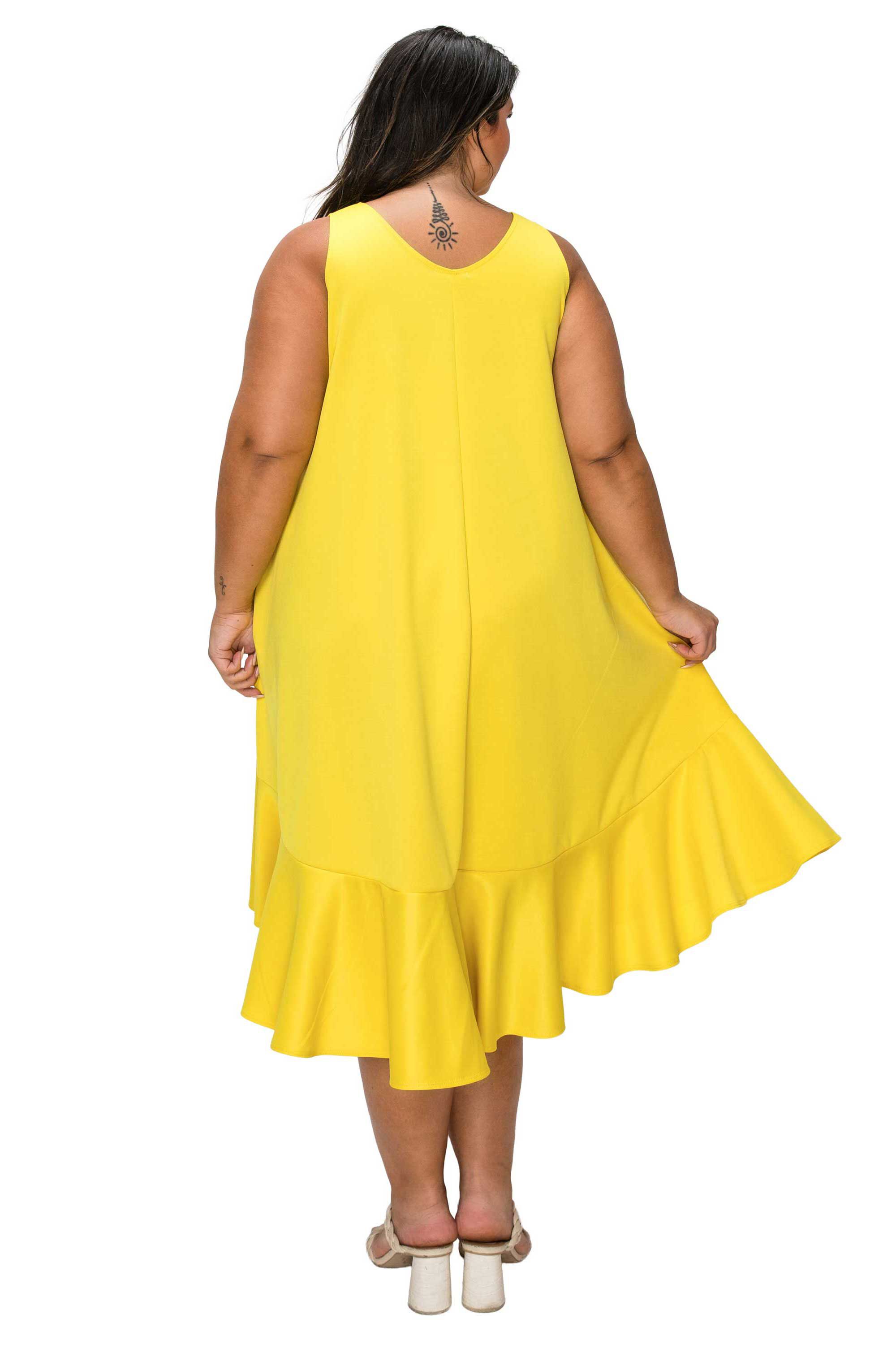 Simone Sleeveless Pocket Flare Dress, Yellow / Light Yellow, alternate image number 2
