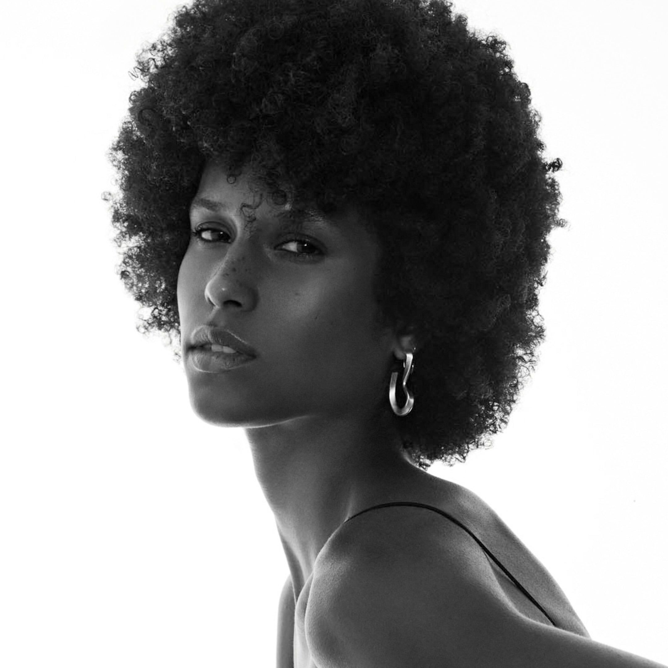 Sahab Hoop Earrings, Silver / Silver, alternate image number 6