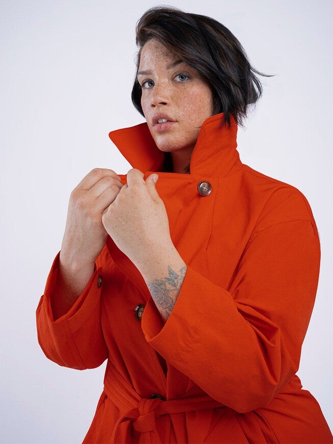 SEE ROSE GO WATER RESISTANT TRENCH COAT, Poppy / Red, alternate image number null