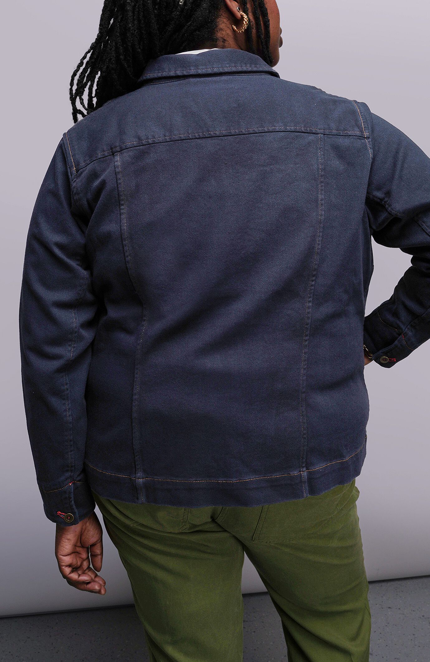 The Essential Denim Utility Jacket, NAVY / Medium Wash, alternate image number 2