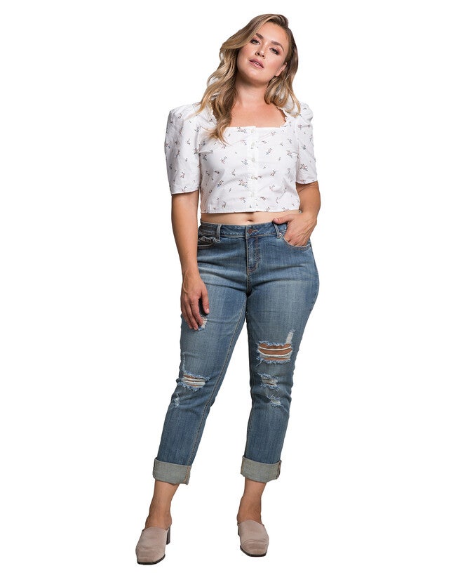 Standards & Practices Slightly Roll Up Boyfriend Jeans, 3220BADLOVE / Navy, alternate image number 2