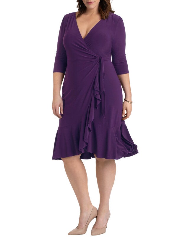 Whimsy Wrap Dress, PLUM PASSION / New Wine, hi-res image number 0