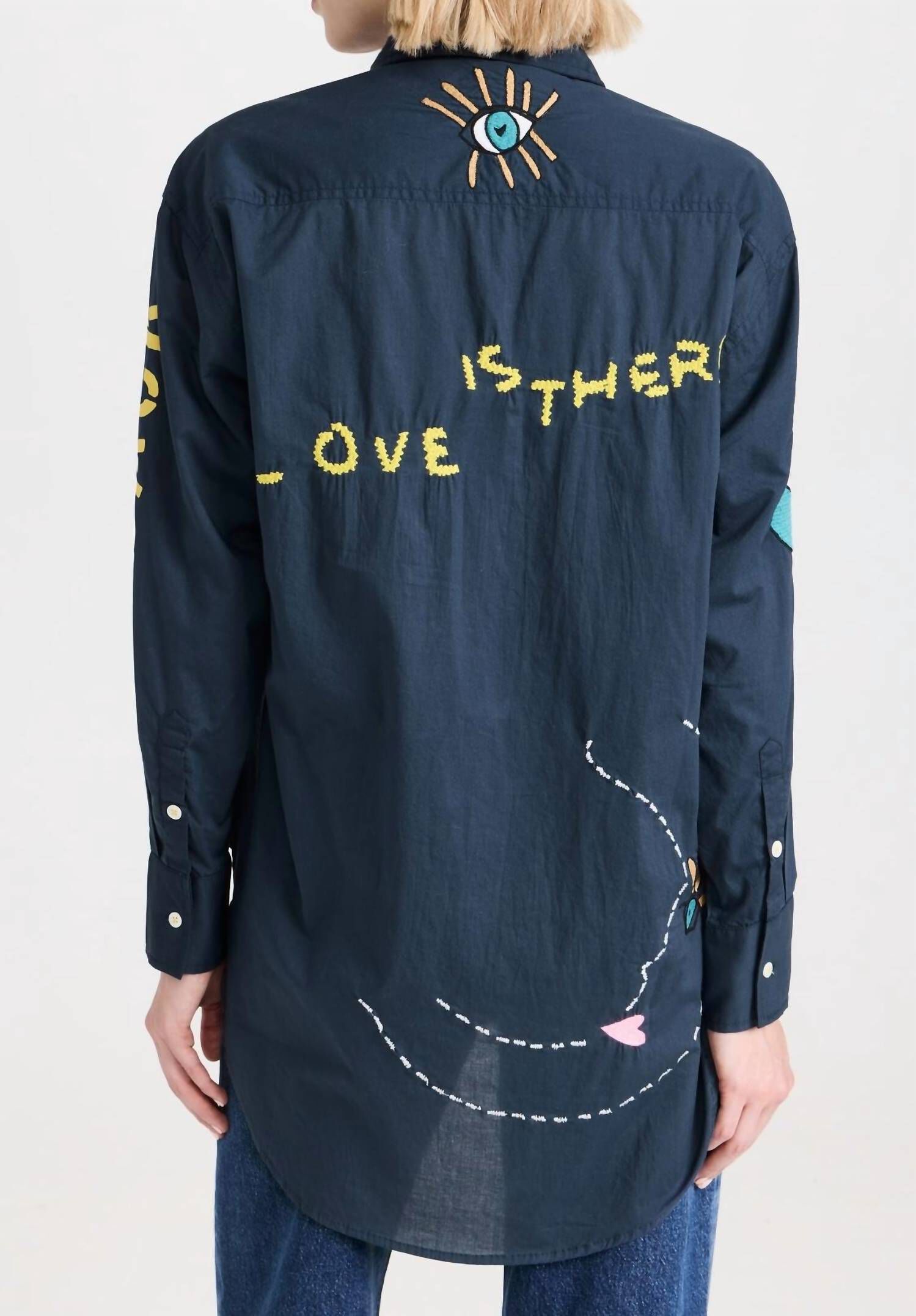 MADDIE SHIRT TO THE MOON IN NIGHT SKY, Night Sky / Light Blue, alternate image number 3