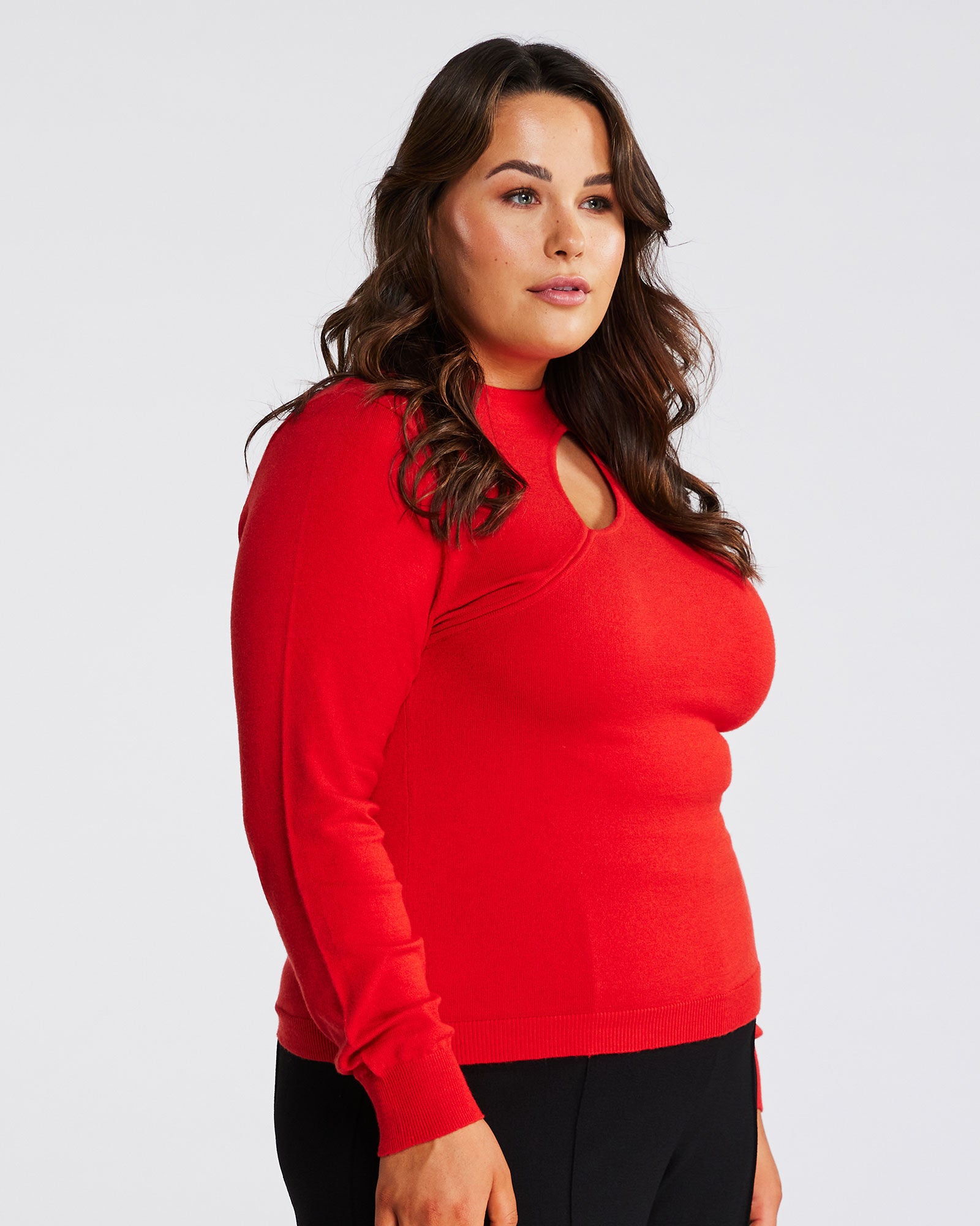 Cut Out Crewneck Sweater, , alternate image number 7