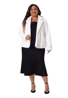 FAUX FUR POCKET FLUFFY SHAGGY COAT JACKET