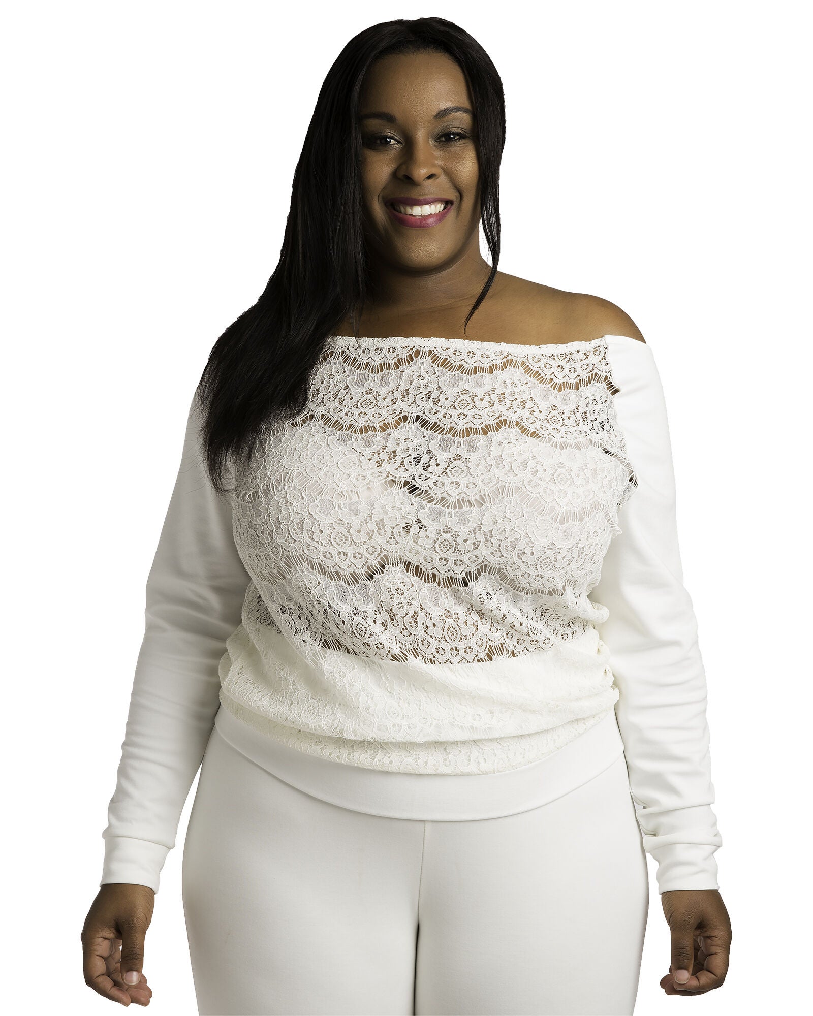 Nia Boatneck Pullover With Ponte Sleeves, IVORY / Ivory, hi-res image number 0