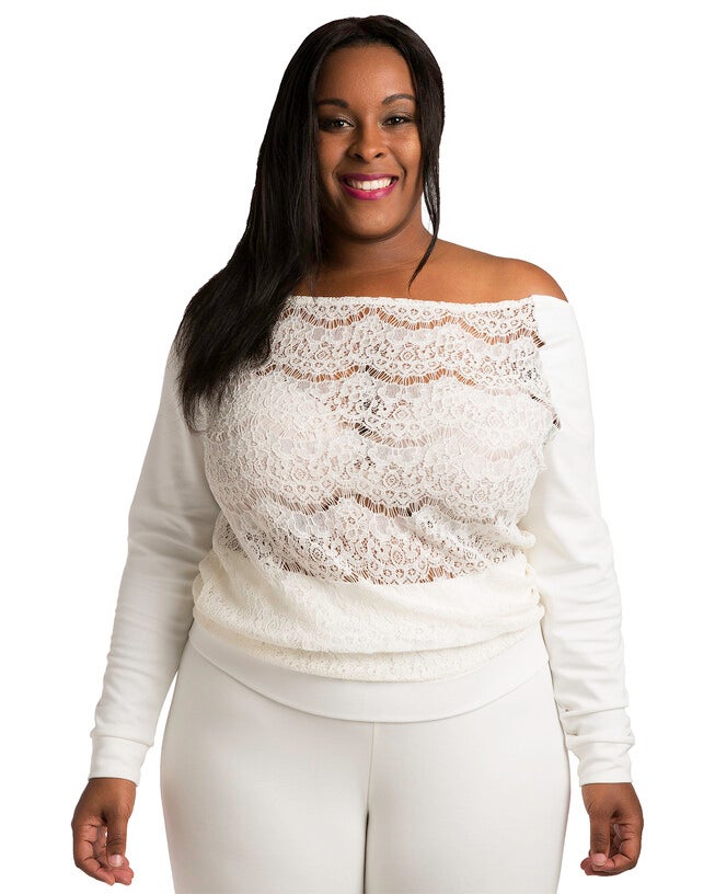 Nia Boatneck Pullover With Ponte Sleeves, IVORY / Ivory, hi-res image number 0