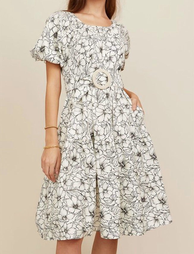AUDREY DRESS IN ETCHED FLORAL, , alternate image number null