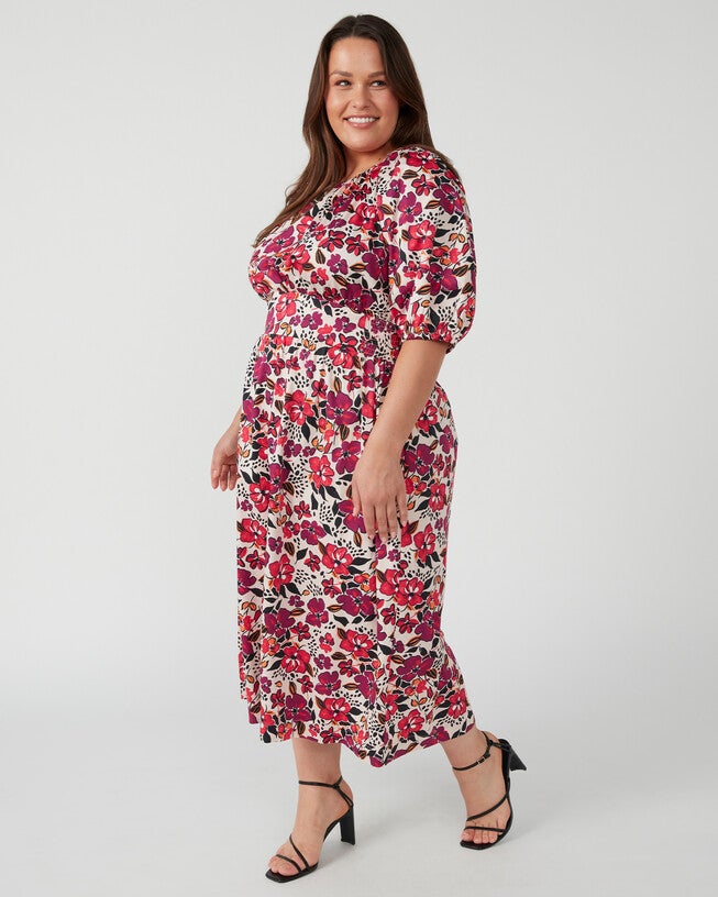 Buckingham Garden Pink Floral Midi Dress, , alternate image number 7