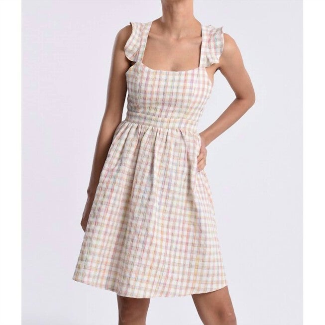 CHECK MATE DRESS IN BEIGE, Beige / Beige, hi-res image number 0
