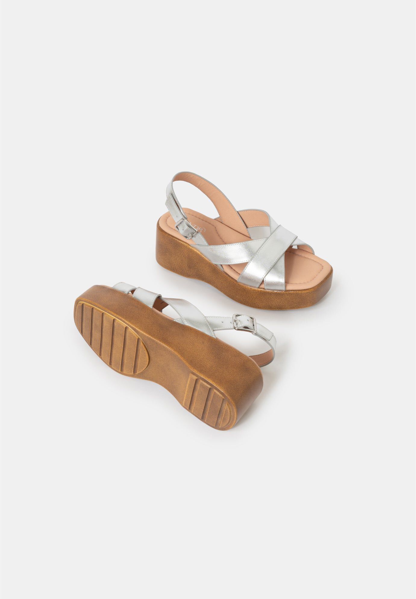 Nina Wedge Sandals, Metallic Silver / Silver, alternate image number 3