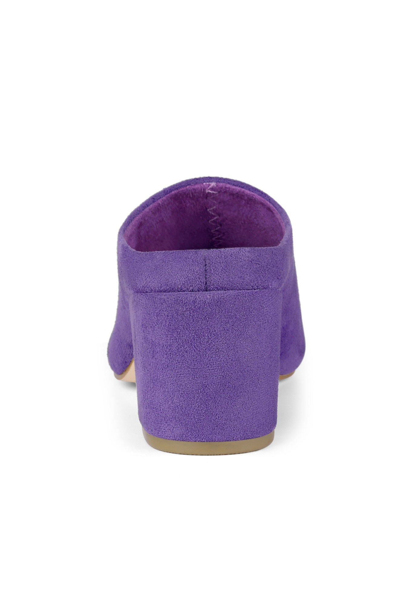 Pointed Toe Slip On Block Heel Slide Mules, Purple / Purple, alternate image number 1