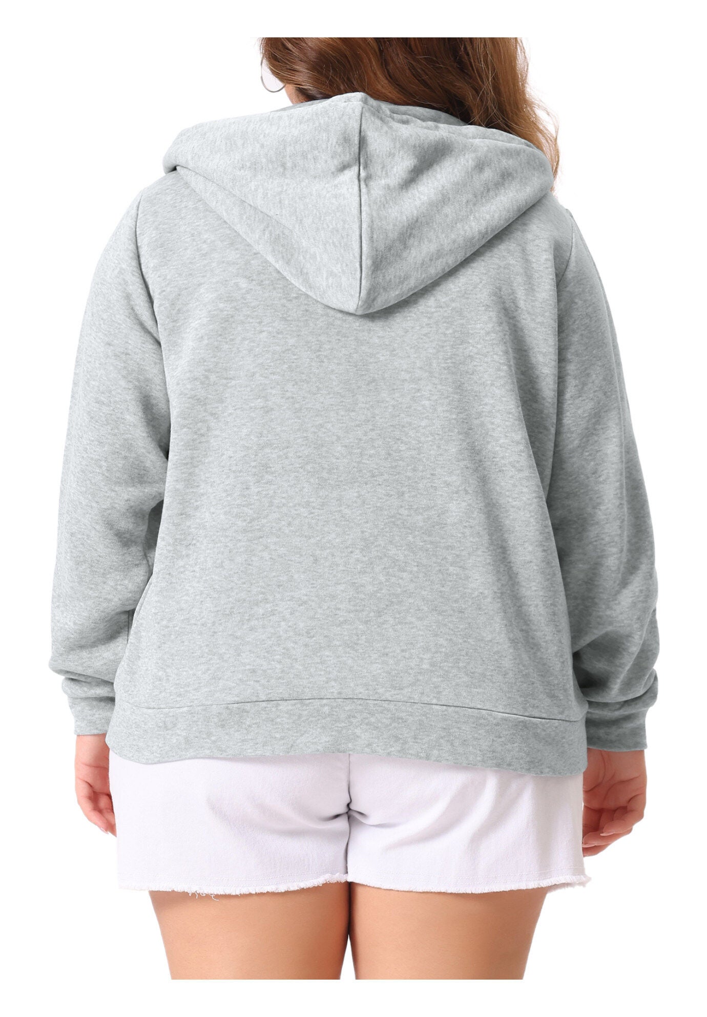 HOODIES FULL ZIP UP LONG SLEEVE SWEATSHIRT JACKET, Grey / Light Grey, alternate image number 3
